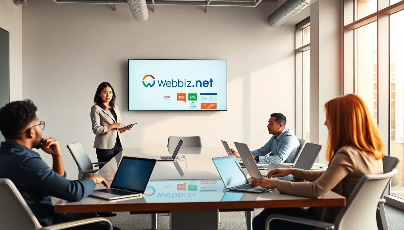 diverse team discussing digital marketing in a modern office.